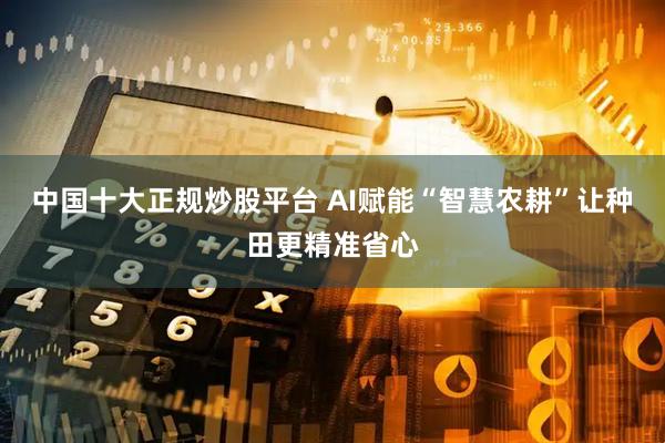 中国十大正规炒股平台 AI赋能“智慧农耕”让种田更精准省心